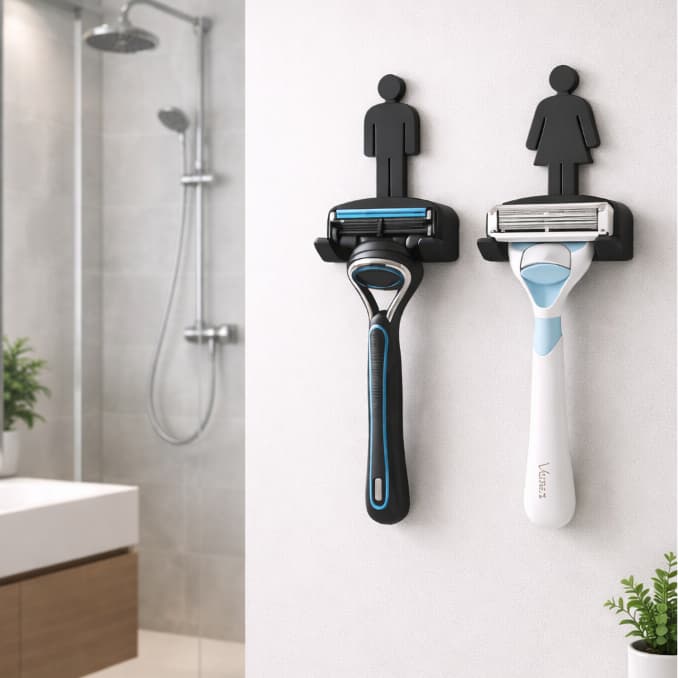 Suporte para Barbear com Fixação em Parede ou Espelho sem Furo