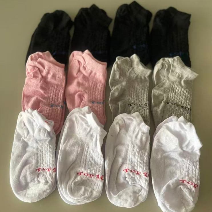 Kit 6 ou 12 Pares Meia Feminina Invisível Algodão Respirável Antiderrapante Esportiva