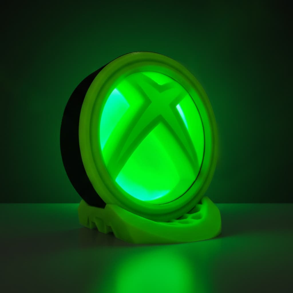 Luminária XBOX LED Verde | Setup Gamer | Decoração Console Game Chave ON/OFF