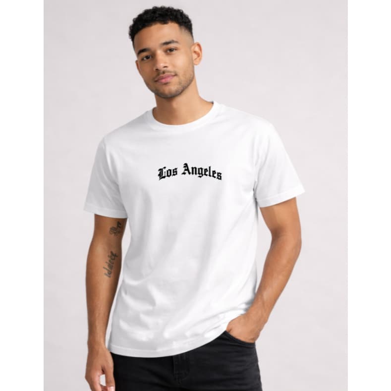 Camiseta Masculina 100% Algodão Los Angelis Casual Elegante