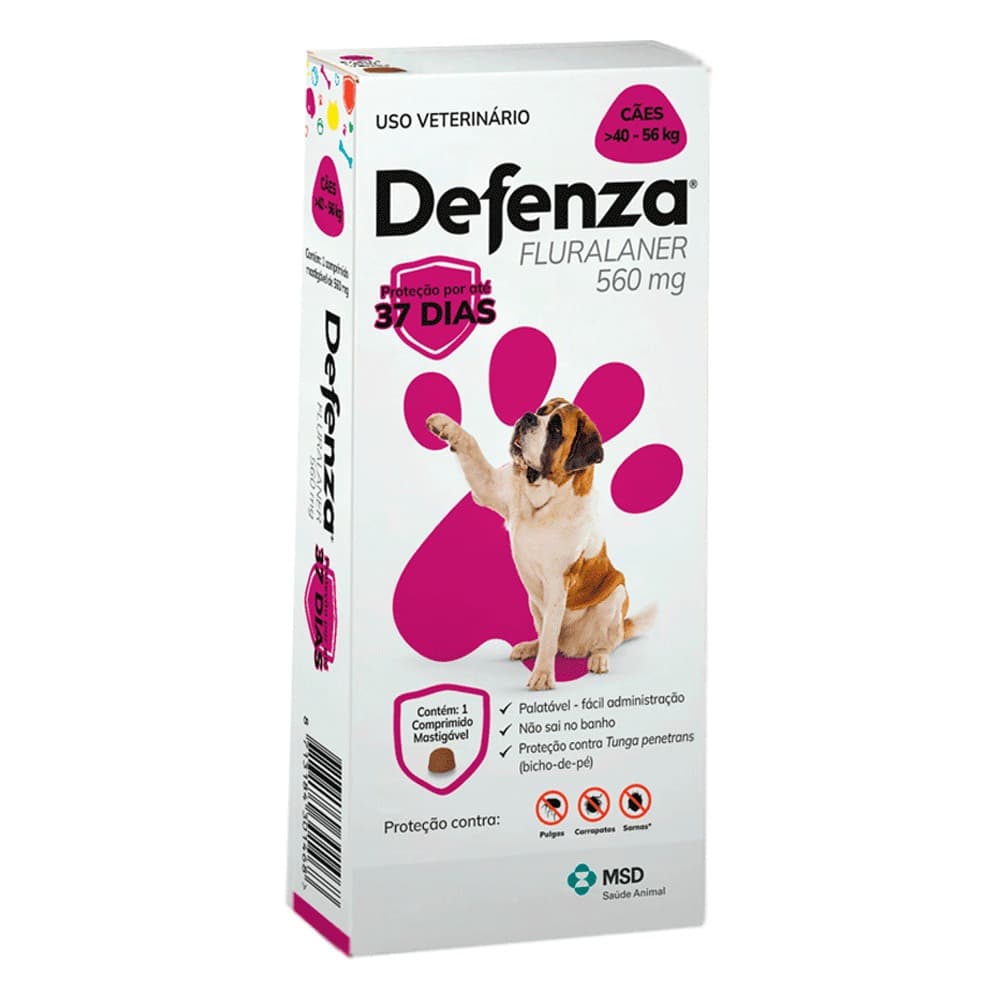 Defenza Remedio contra pulgas, carrapatos, sarnas e bicho de pé 40-56kg