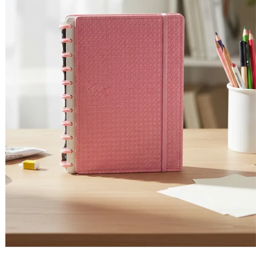 Caderno Inteligente de Disco Médio Capa Dura Estilo Fichário
