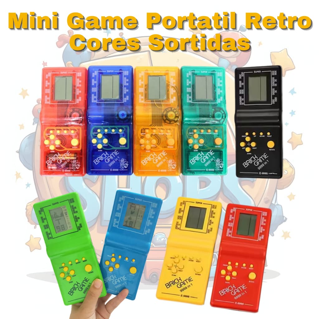 Super mini game brinck portátil Retro jogos infantil Game 9999 Jogos Envio Rápido Kit 5/10/15/20/25