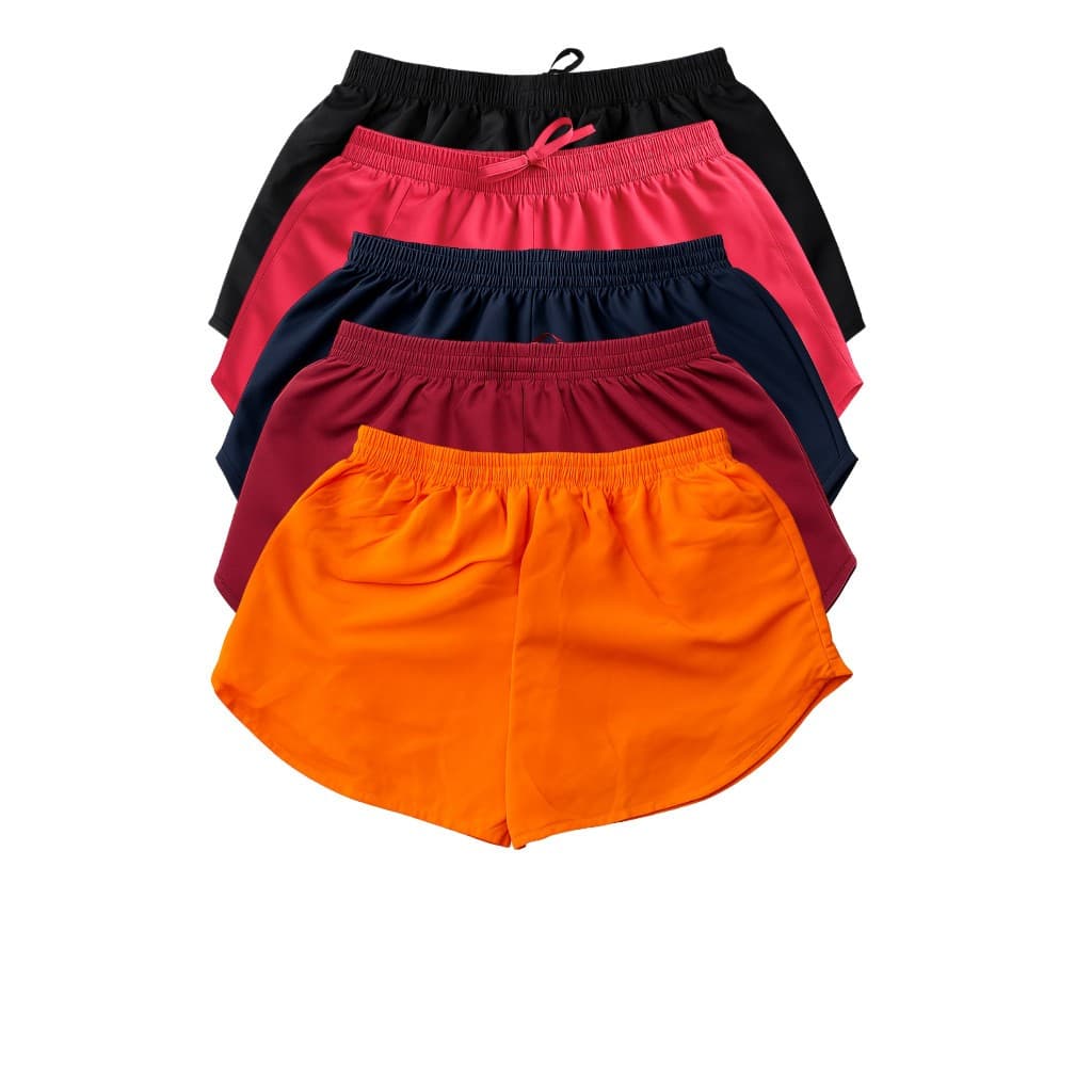 KIT 5 Shorts Tactel Feminino Moda Praia Academia Treino Secagem Rápida Confortável Do P ao EXG