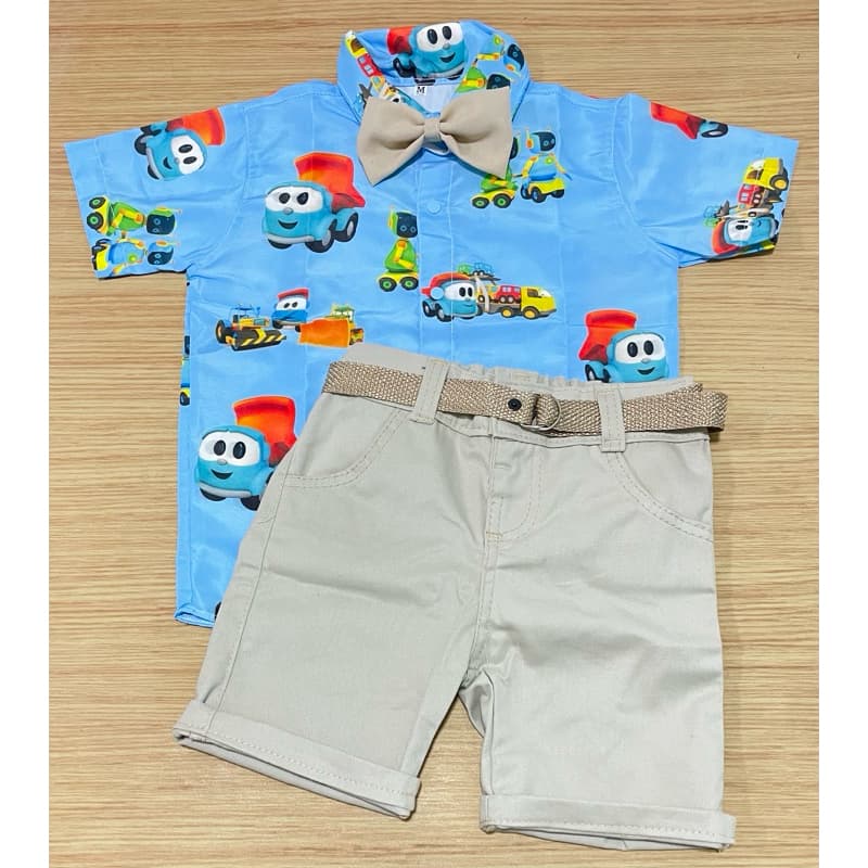 conjunto Léo o caminhão infantil social temáticos aniversário criança masculino