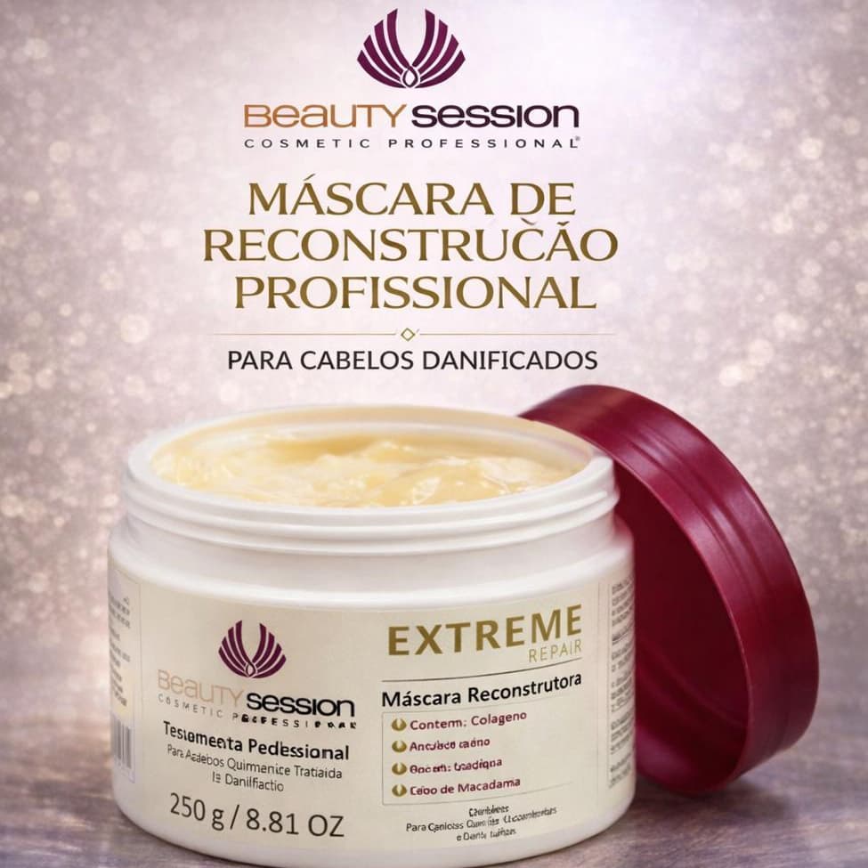 Máscara Reconstrução Extreme Repair 250 gr Profissional - Beauty Session Cosmetic Professional