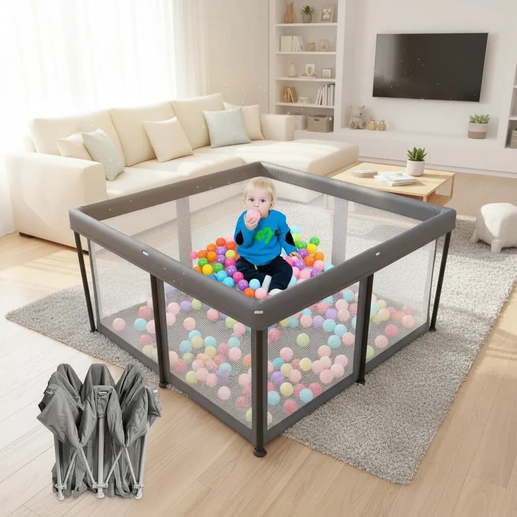 Cercadinho Articulado Portátil  Infantil Para Bebê Menino Menina Chiqueirinho Pratico 1.27x 127m + Bolsa Para Transporte
