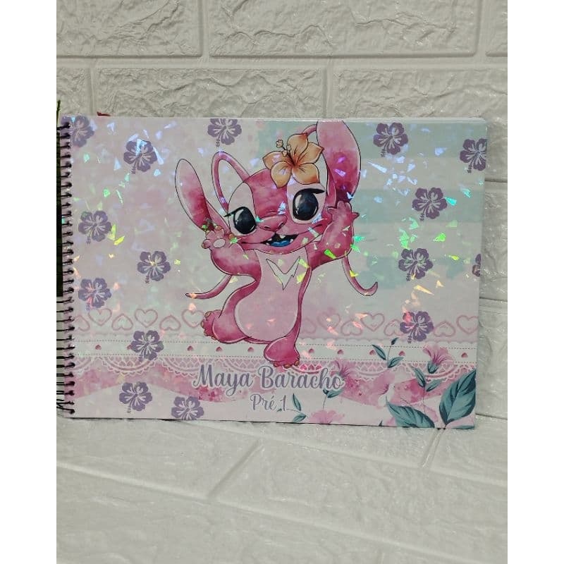 Caderno de desenho grande 96 folhas Personalizado Stich