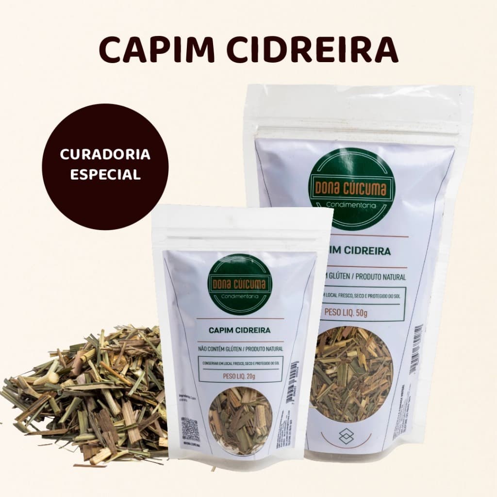 Capim Cidreira Desidratado para Chá e Infusão | 100% Natural | Dona Cúrcuma