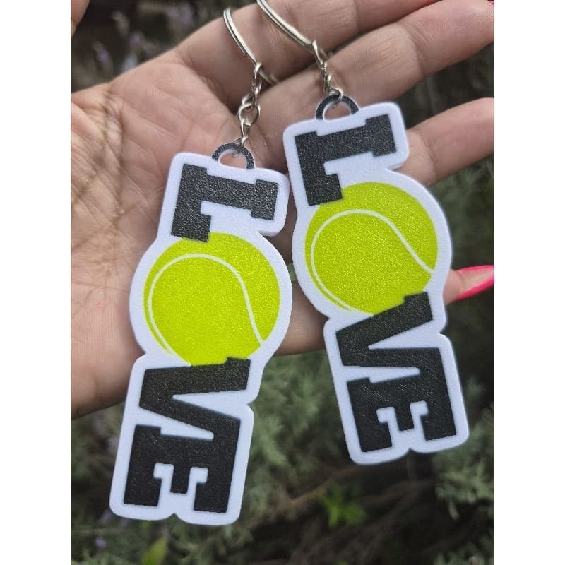 Chaveiro amo tenis/raquete/esporte