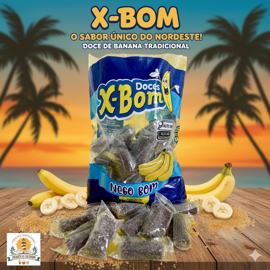 Doce de banana Nego Bom X-Bom pacote com 10, 20 ou 30 unidades