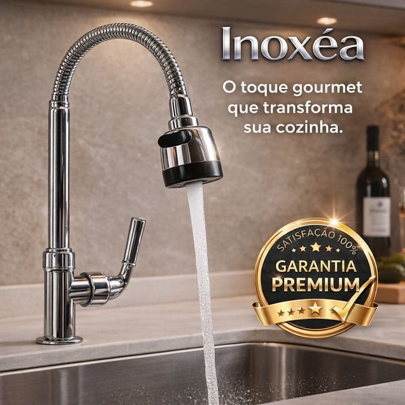 Torneira Gourmet Flexível Mesa Inox Design Moderno Durável Com Ducha Alta Pressão