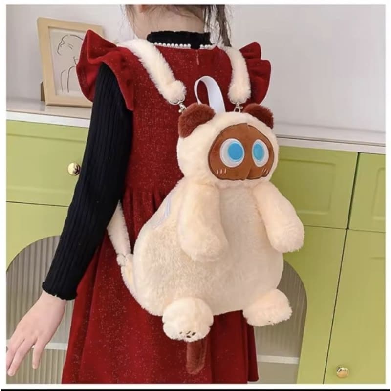 Mochila pelúcia gato gatinha fofa