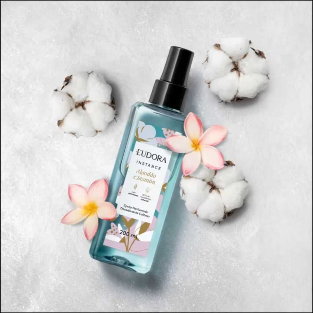 Eudora Instance Algodão e Jasmim - Spray Perfumado Desodorante Colônia 200ml