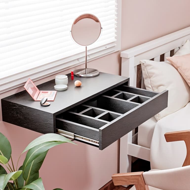 Gaveta Penteadeira Suspensa: Design Moderno com Divisória- Quarto/Closet/Salão de beleza