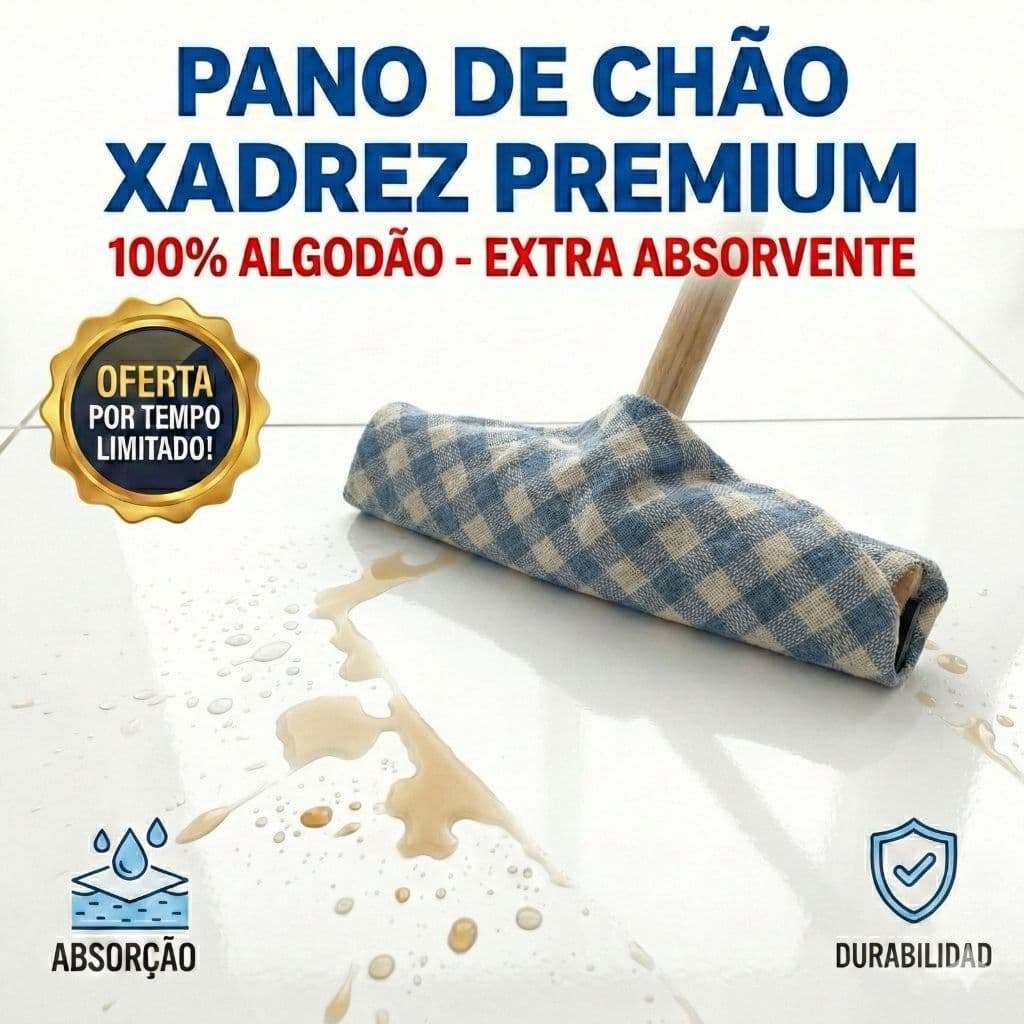 Kit 3/5/10/15 Panos de Chão Xadrez Extra Grande 70x45cm – Pano de Limpeza Super Absorvente