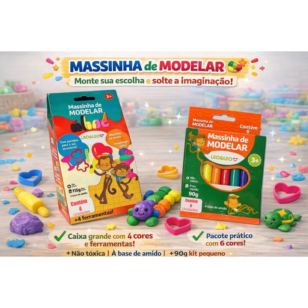 Kit massinha de modelar com dois modelos