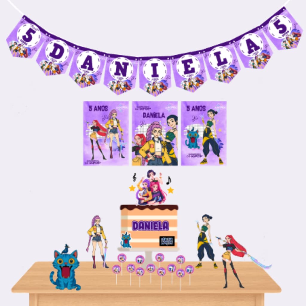 Kit Festa Só um Bolinho K-POP Girl – Guerreiras do K-POP – Decoração de Aniversário