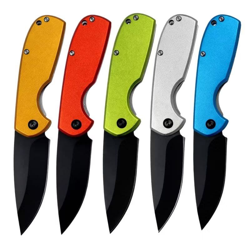 Mini Canivete Manual 5 Cores 15,5cm em Aço inox e Liga de Alumínio com Clip de Bolso