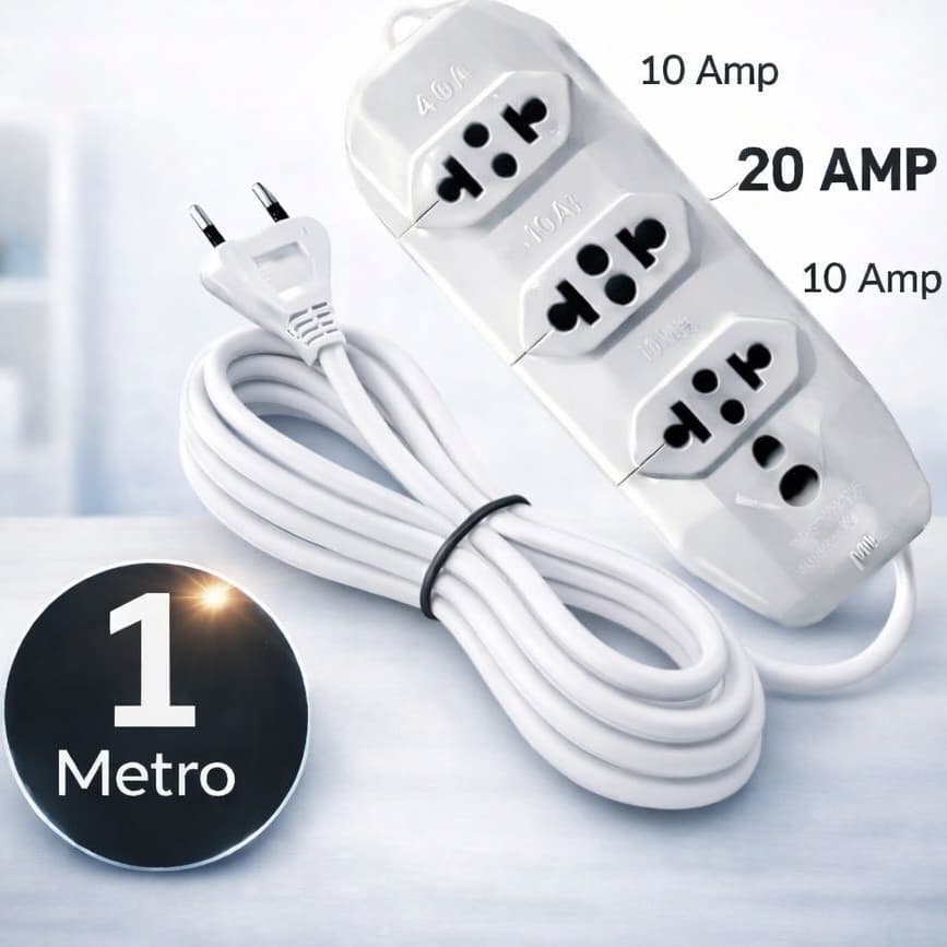 Extensão Elétrica 1 metro Reforçado  cabo 2,5 mm 10/20 Amperes