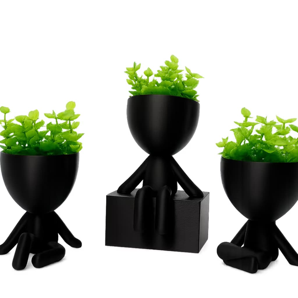 Kit 3 Mini Vasinhos com Planta FLOR artificial Enfeite Bob Robert para Decoração Casa vaso de plástico tamanho mini 6cm