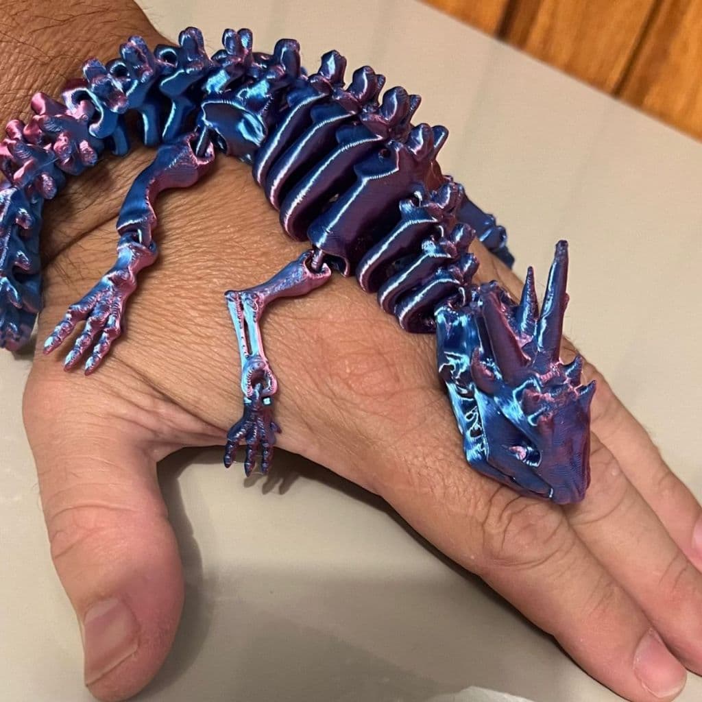 Dragão Esqueleto Articulado 3D Bicolor – Decorativo Fantasia Colecionável Premium
