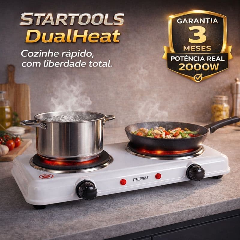 Fogareiro Fogão Inducao Portatil Duas Bocas Energia 127v Cozinha Rapida Pratica Seguro