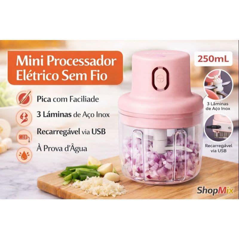 Mini Triturador Elétrico Recarregável 250ML