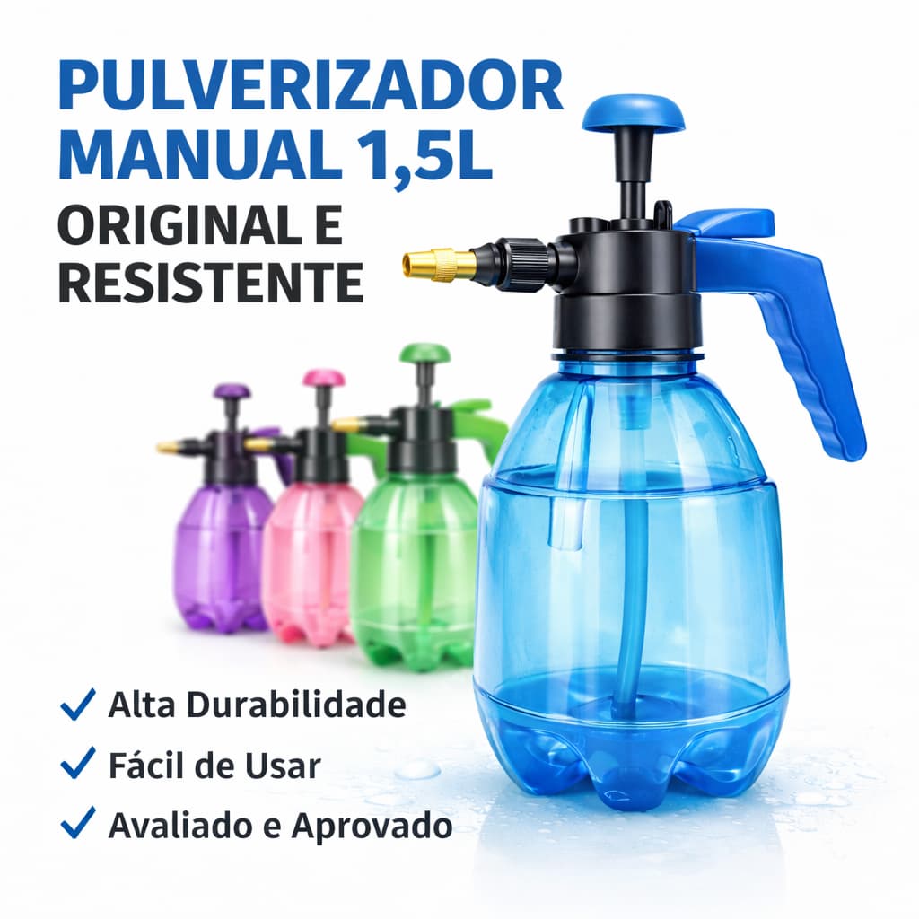 PULVERIZADOR MANUAL 1,5L ORIGINAL E RESISTENTE