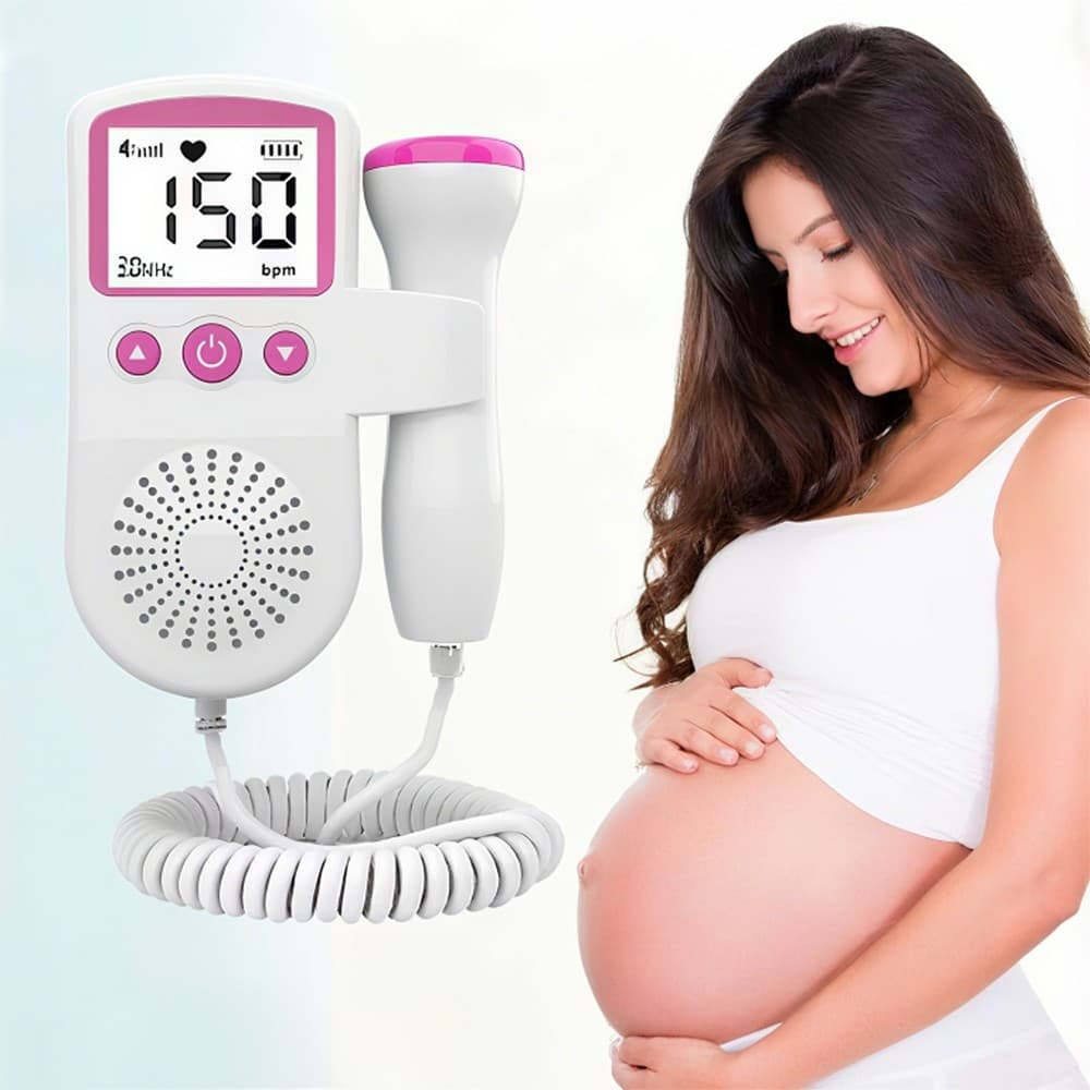 Fetal Doppler Ultrassom Monitor de Frequência Cardíaca para Gravida Ouvir Batimentos e Som do Bebê