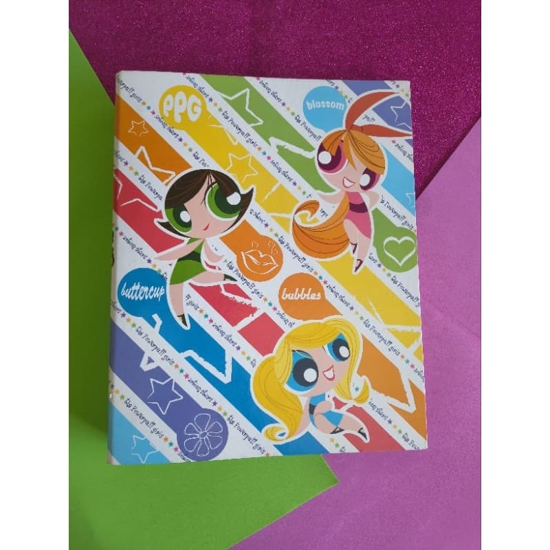 Fichário PPG Meninas Super Poderosas Tamanho Universitário com Bloco de 63 Folhas Vintage Raro Grafons
