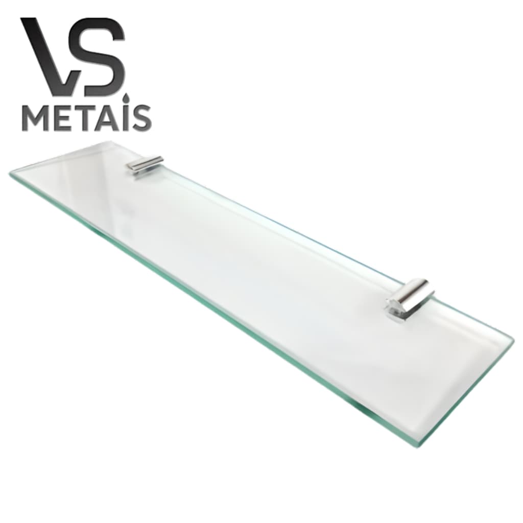 Prateleira De Vidro 30x10 Nicho Para Banheiro Suporte Porta Shampoo Multiuso 6mm