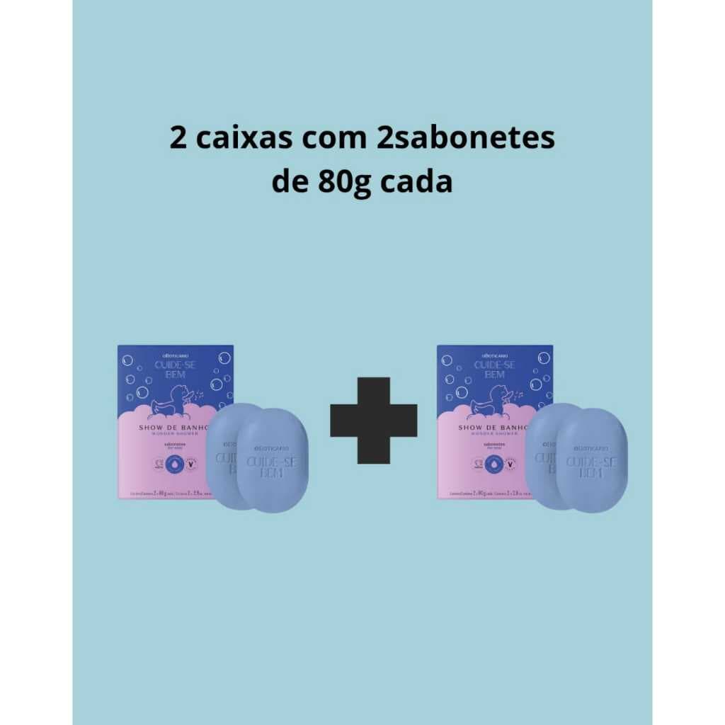 combo com 2 caixas de sabonetes em Barra Cuide-se Bem Show de Banho 2x80g