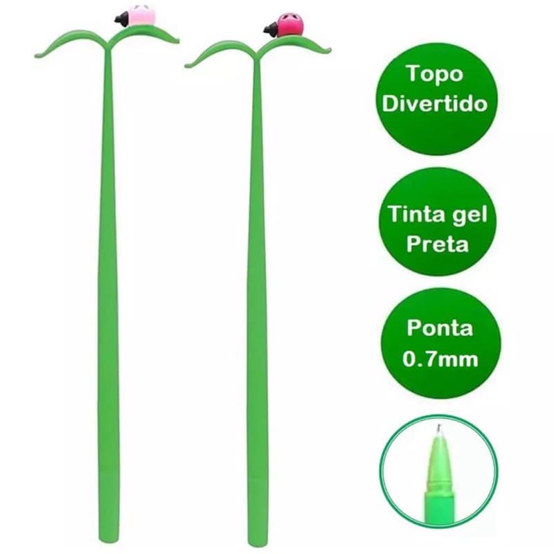 Caneta Gel Esferográfica 0.7mm Folha /Joaninha Unidade Joaninha cores sortidas - Tilibra