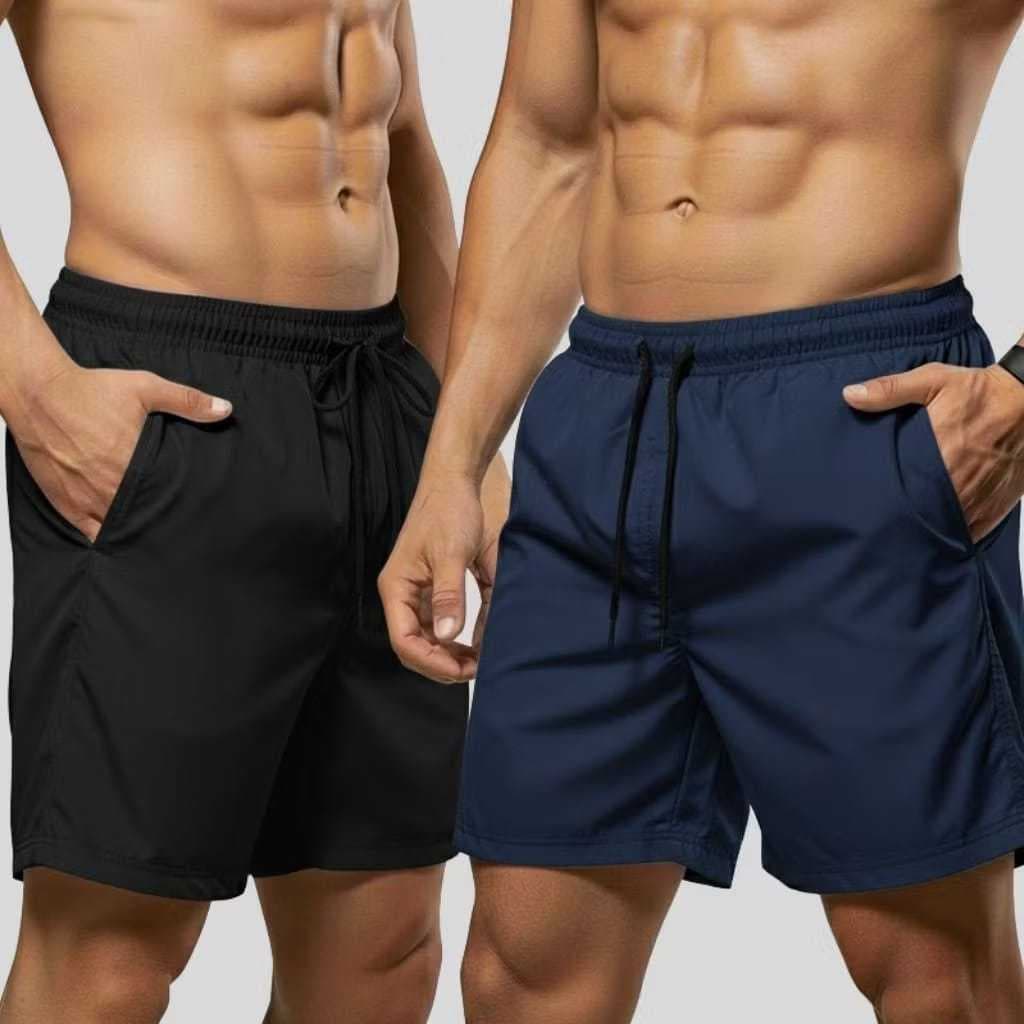 KIT 2 Bermuda Shorts Tactel com Elastano Academia Corrida CASUAL