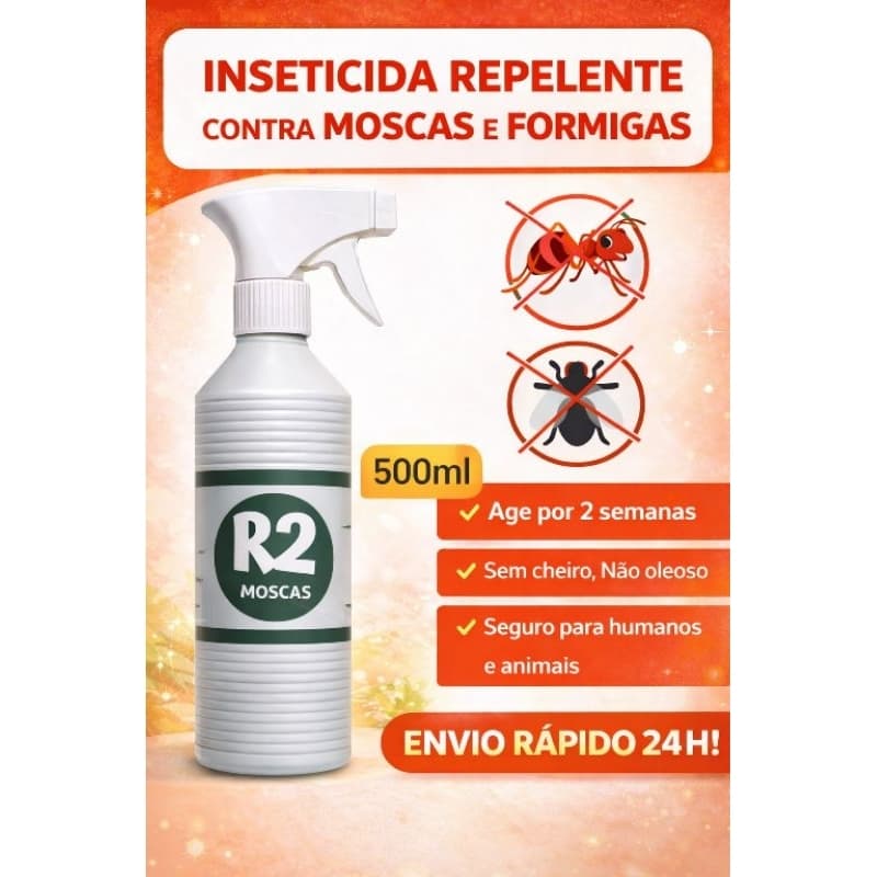 Repelente R2 contra Moscas e Formigas para uso doméstico , sem cheiro, com Borrifador, indicado casa