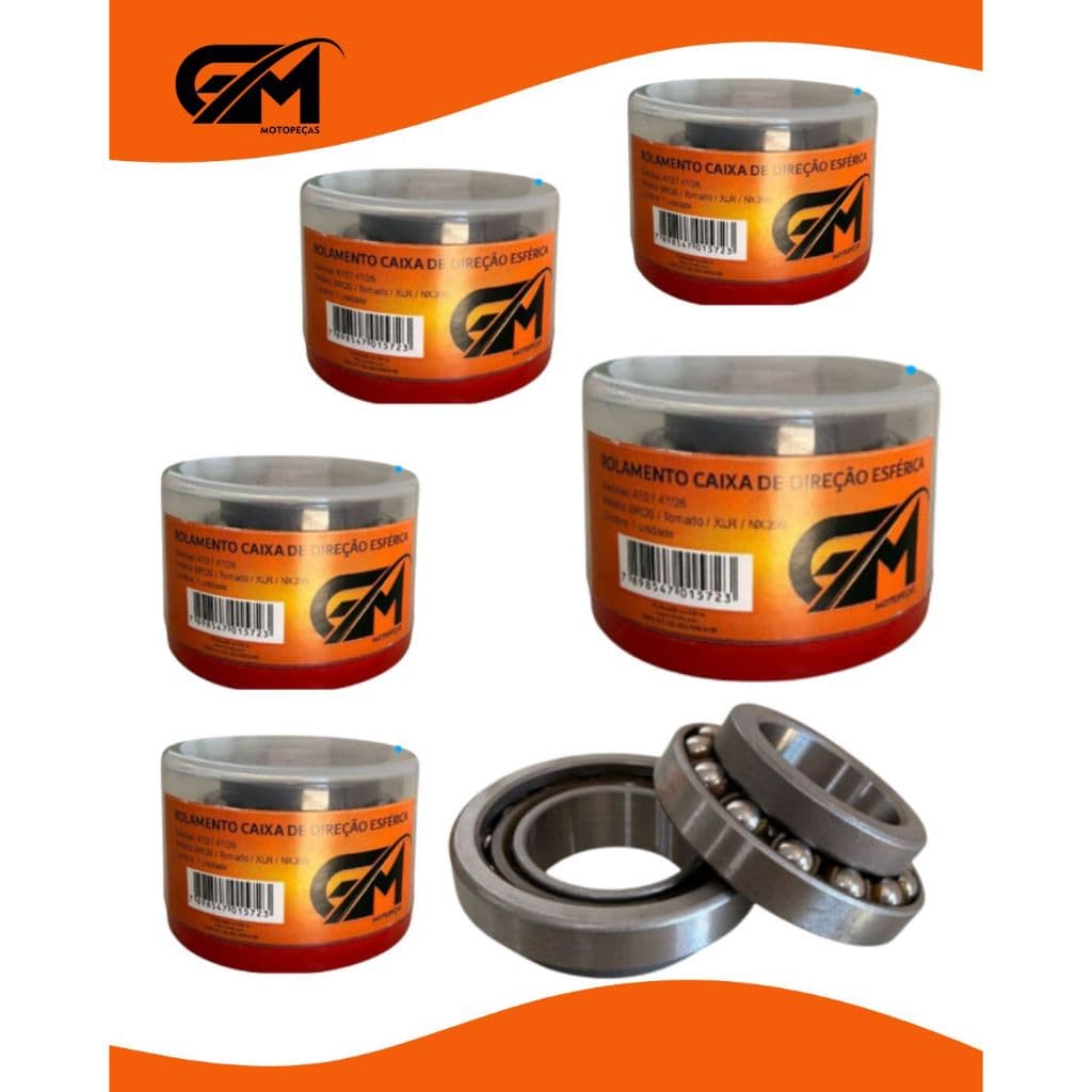 KIT 5 CAIXA DE DIRECAO ESFERICA NXR 125 150 160 BROS XLR 125 NX 350 SAHARA FALCON 400 XRE 190 XRE 300