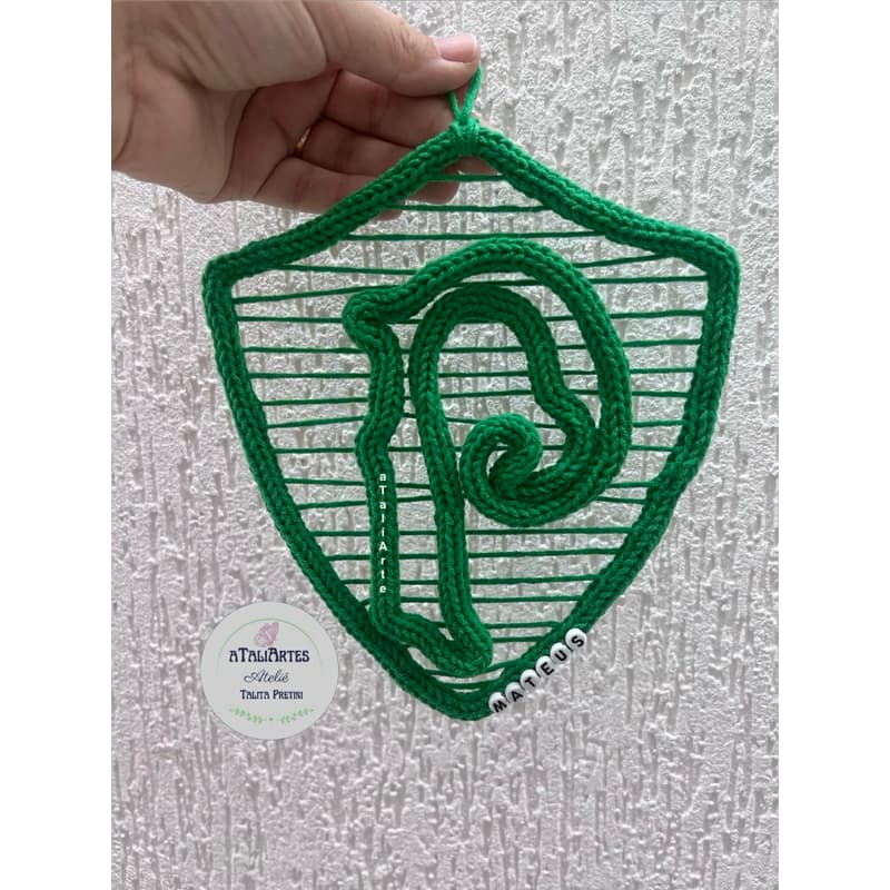 aTaliArtes -  Decoração Escudo do Palmeiras artesanal em tricotin