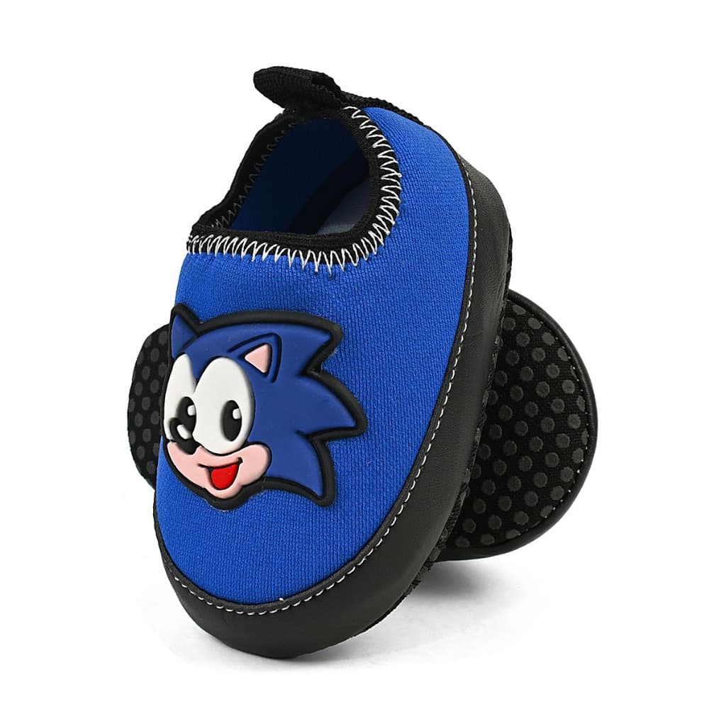Calce Facil Bebe Personagem Azul Menino Sapatinho Infantil Tenis Masculino Facil de Calçar Conforto Antialergico