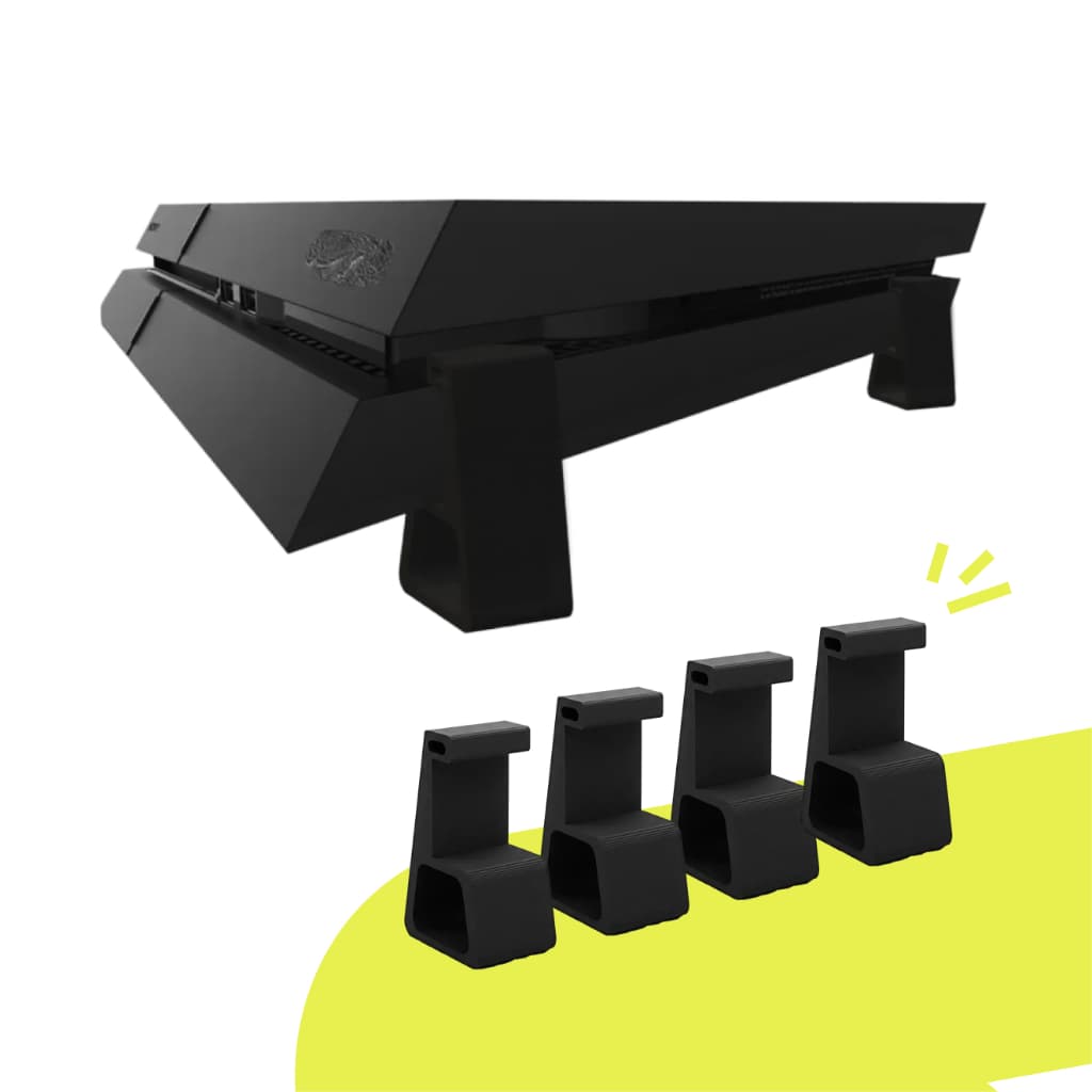 Kit 4 Pés Elevadores para PS4 Slim | melhor ventilação e proteção do console