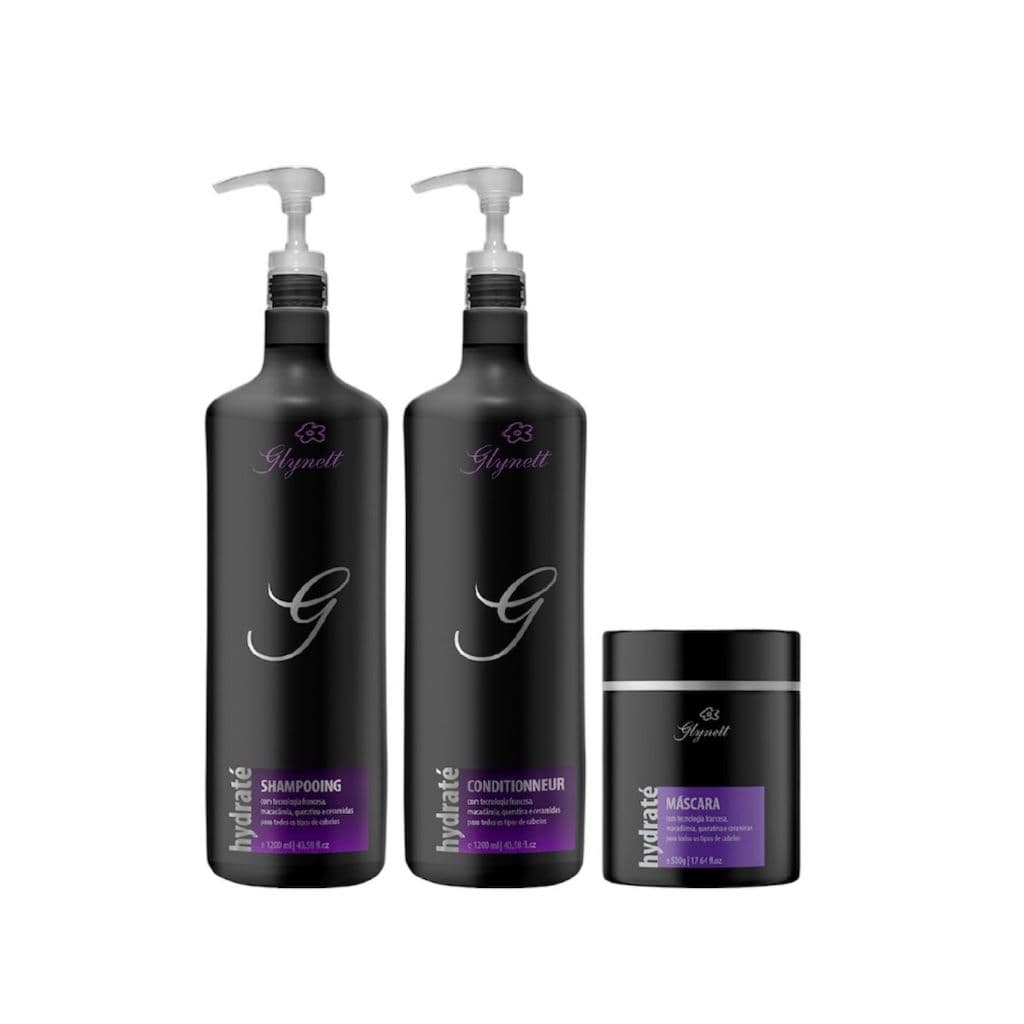 Kit Completo Glynett Linha Hydraté para Cabelos com Hidratação Profunda com Tecnologia Francesa