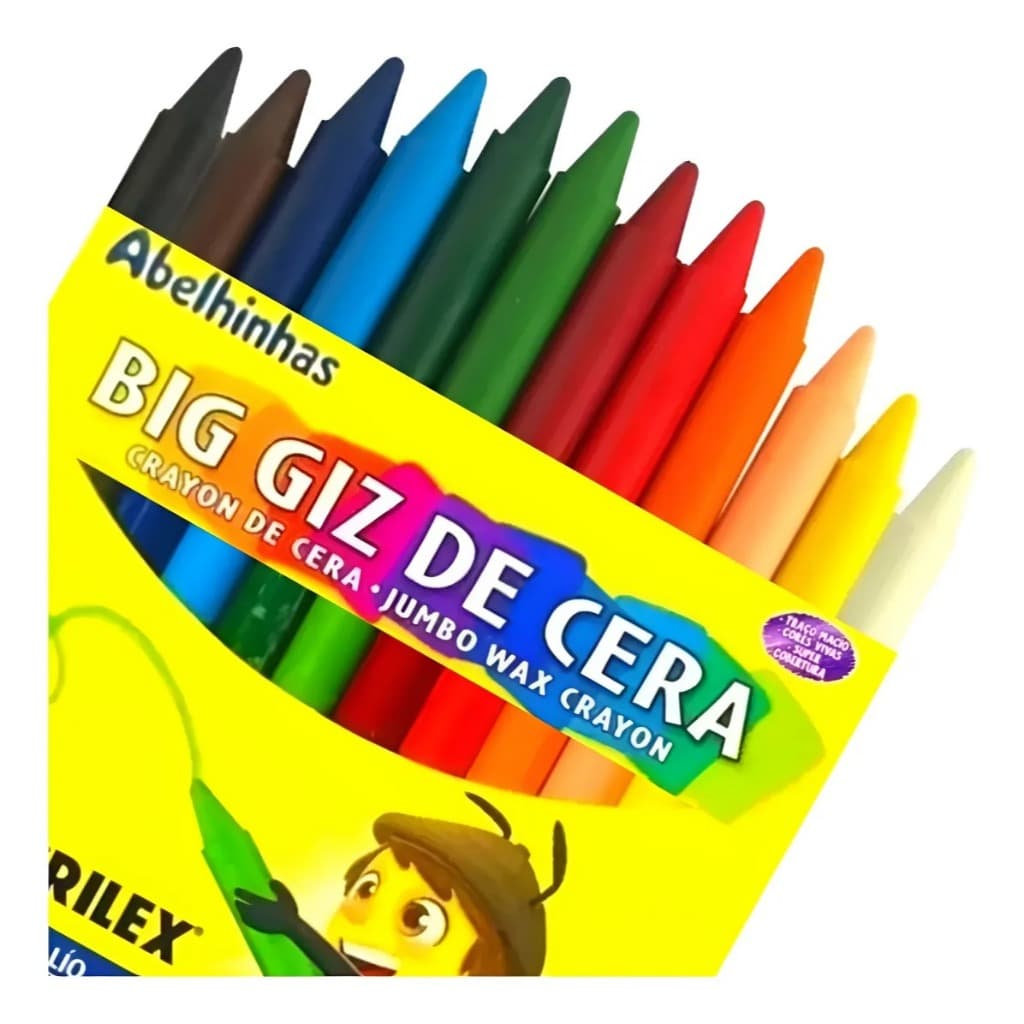ACRILEX - Big Giz de Cera 12 Cores - Infantil- Volta as Aulas - GIZ