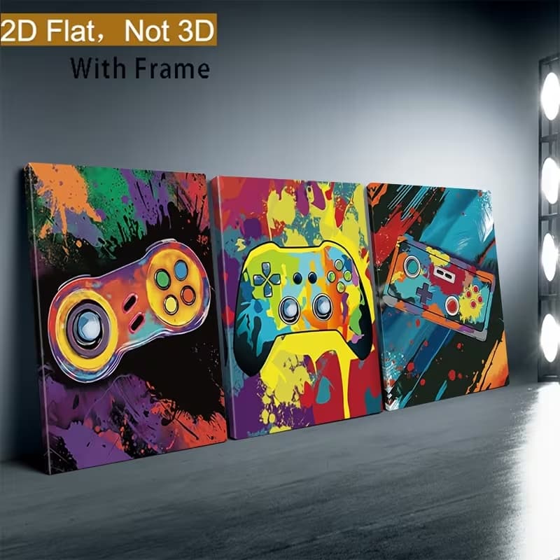 Quadro Decorativo Gamer Retro Neon Art