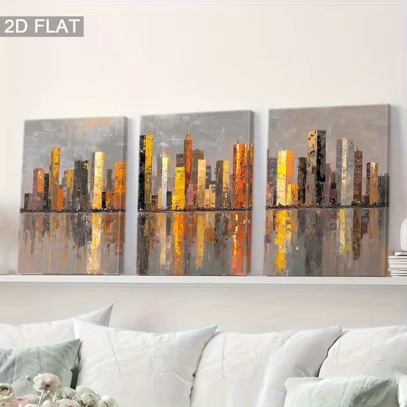Quadro Decorativo Horizonte Urbano Abstract City