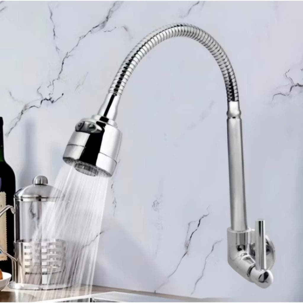 Torneira Cozinha Gourmet Parede / Bancada Flexível Cromada