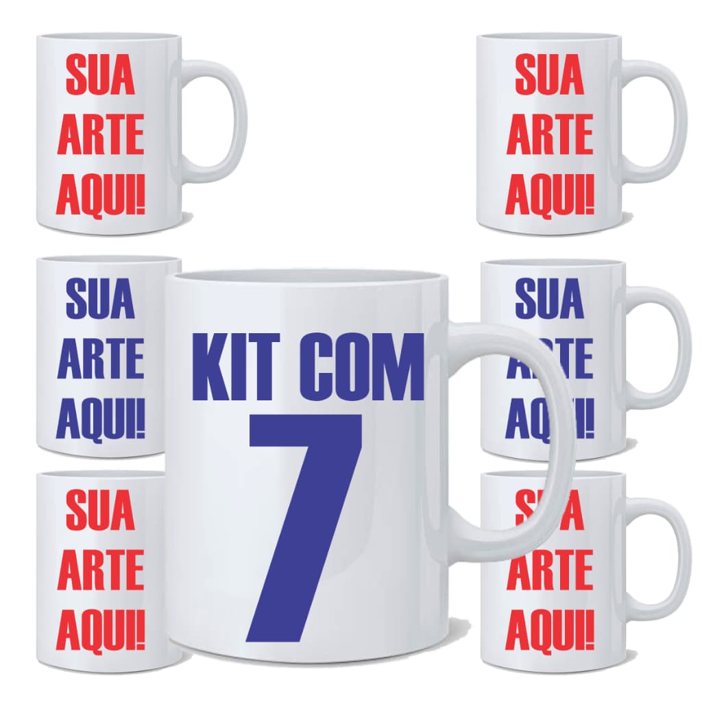 Caneca Personalizada  KIT COM 7 CANECA  Porcelana