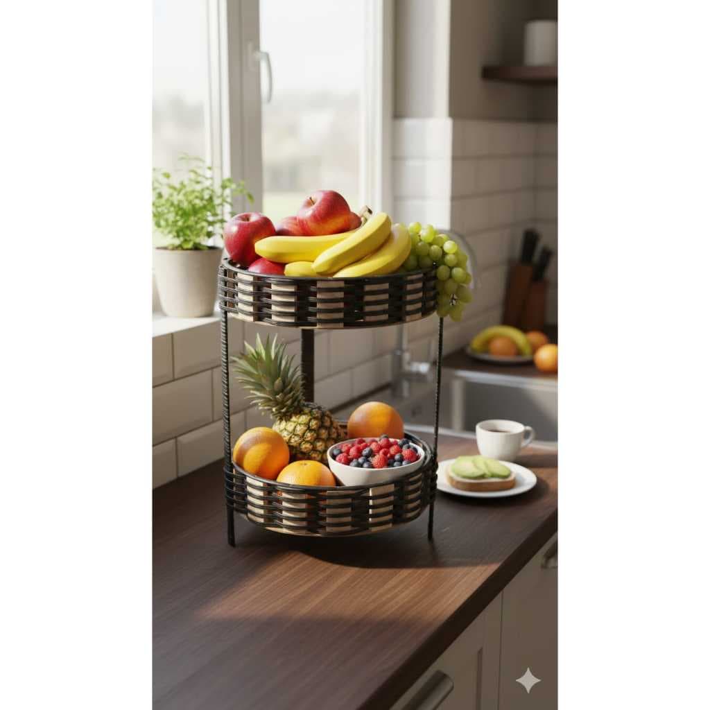 Fruteira Cesto Organizador de 2 andares Para Frutas.