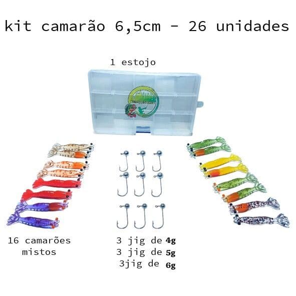 kit ultra light 6,5cm 26 unidades micro camarão modelo magrinho !!!!!