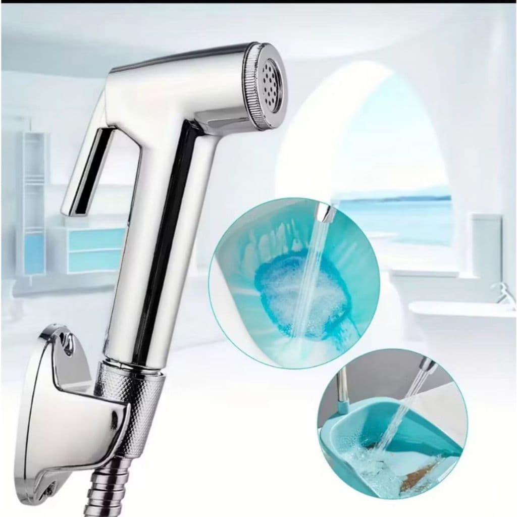 Ducha HIgiénica Flexível Mangueira Com Gatilho Cromado Chuveirinho 1,20MT Bide