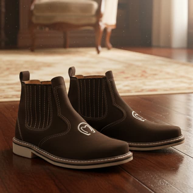 Bota Botina Masculina Bota Cano Curto Country Couro Legitimo